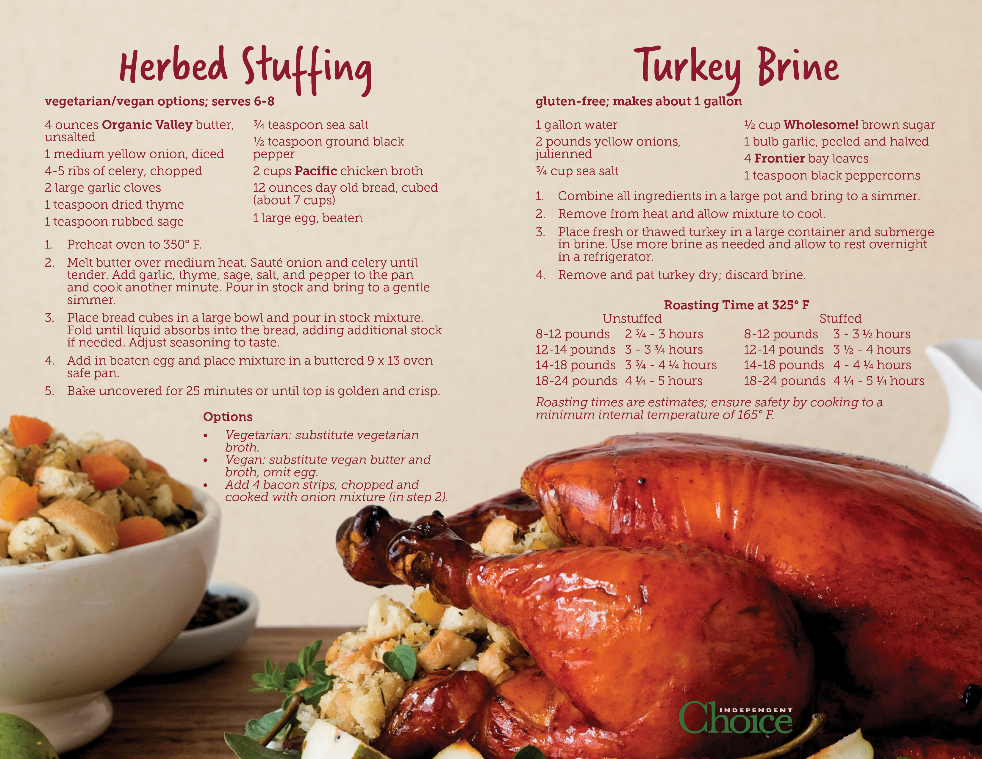 Stuffing and Turkey Brine Recipe