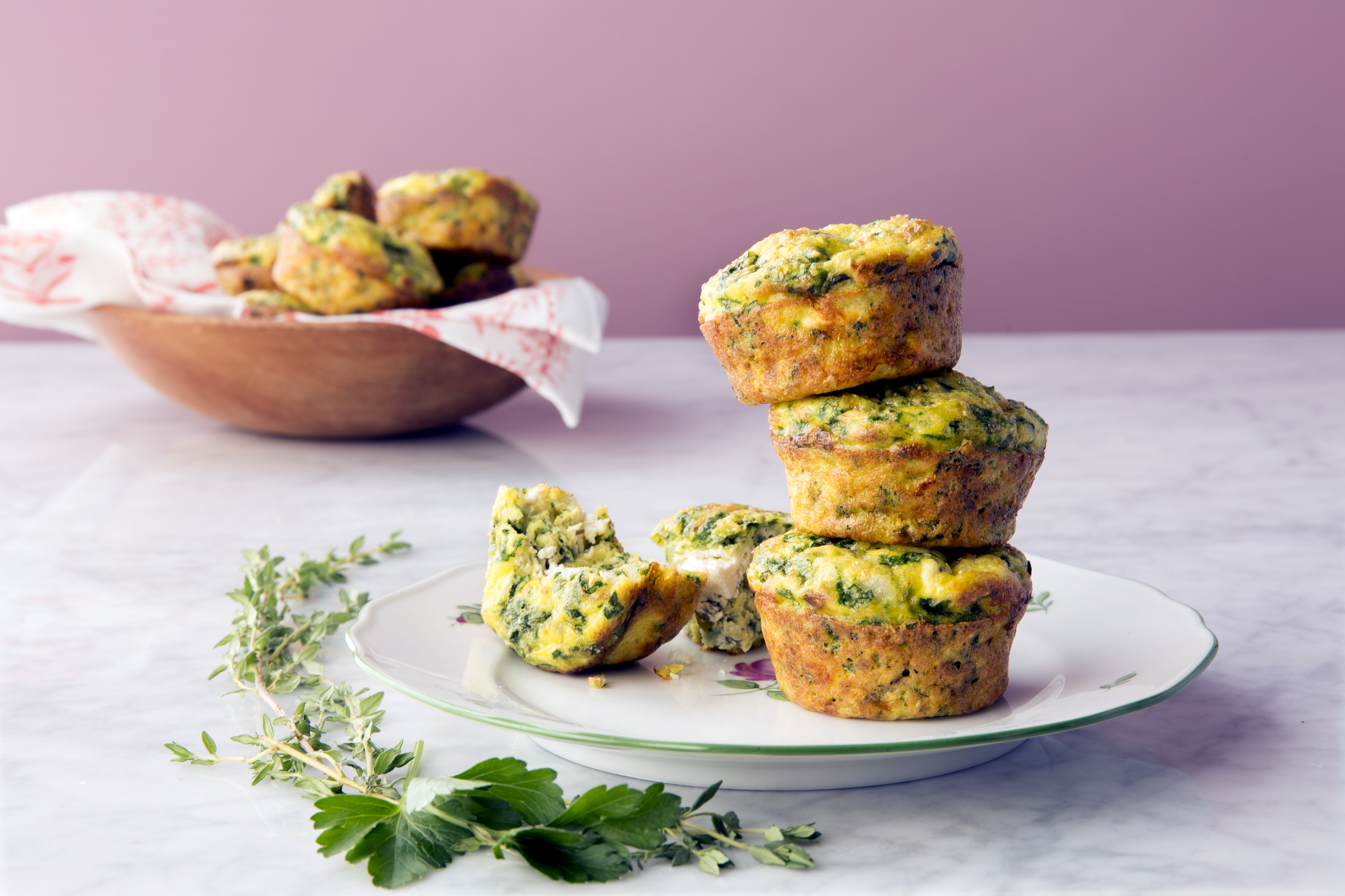 Herb and Goat Cheese Crustless Quiches