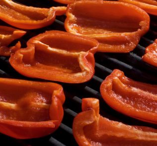 Grilling Red Peppers