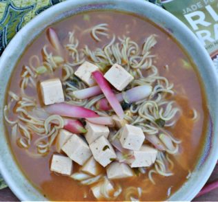 Jade Pearl Rice Ramen Soup with Radishes