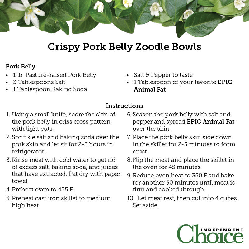 Crispy Pork Belly Zoodle Bowls