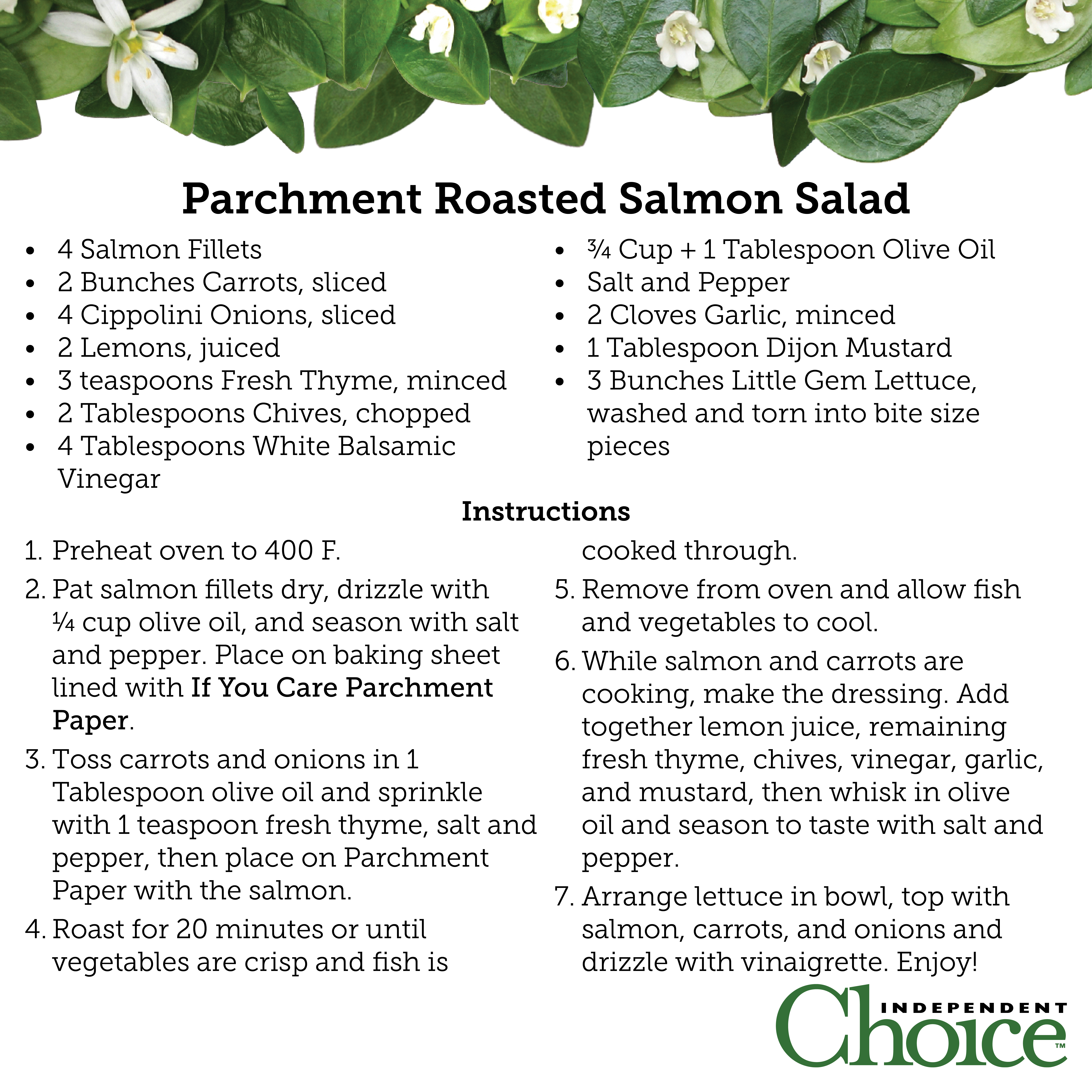 Parchment Roasted Salmon Salad