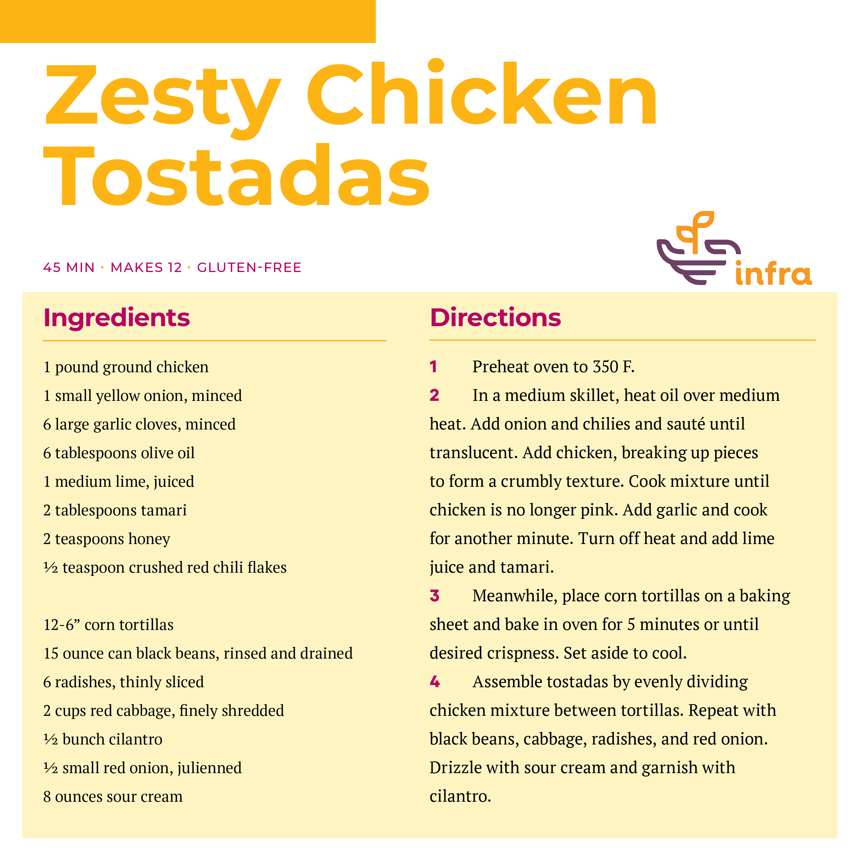 Zesty Chicken Tostadas